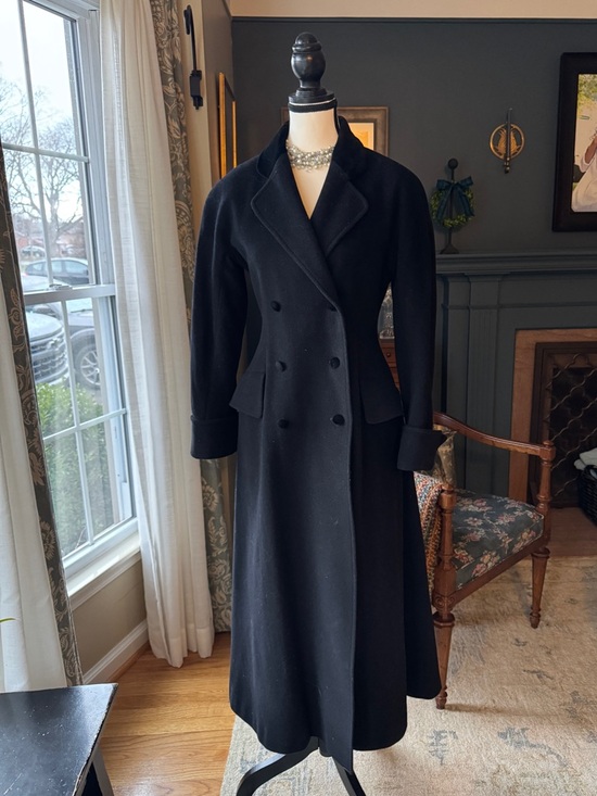 Laura Ashley Jackets & Blazers - Laura Ashley Vintage Black Princess back Riding Wool Coat with Classic Label